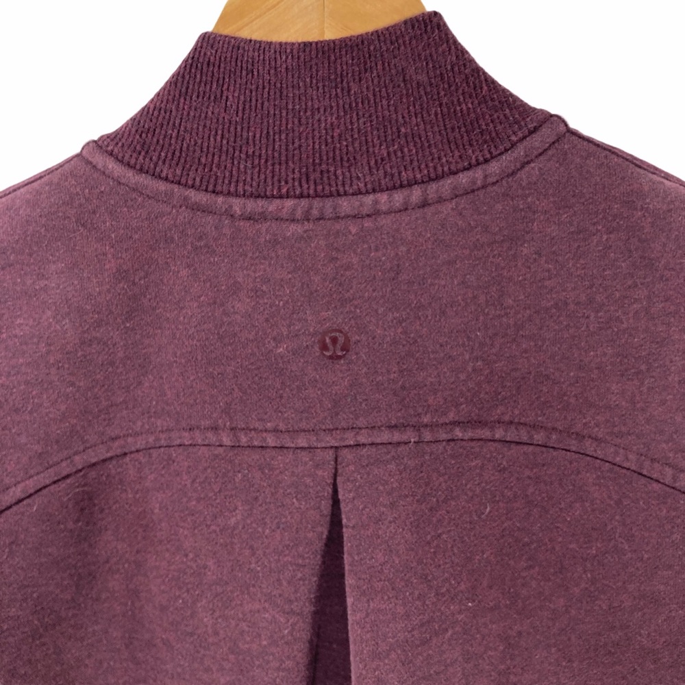 Lululemon Pleat To Street Bomber Jacket Burgundy 4 Coat Sweatshirt Full Zip - Picture 10 of 16